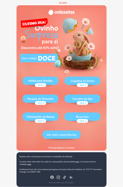 [CÓDIGO: PASCOA] Experiências com muita procura!