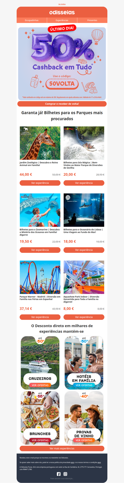 Compre o que quiser! Nós devolvemos 50% 🤑