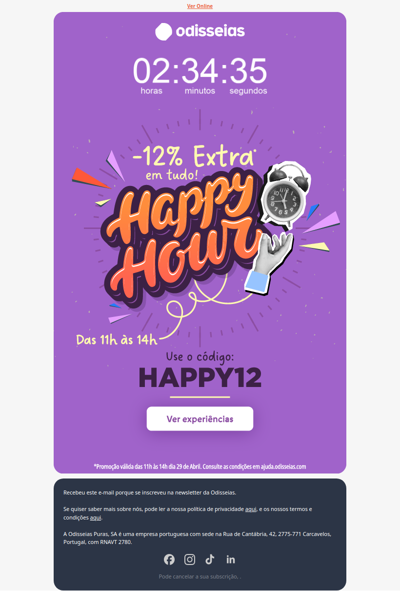 Só até às 14h: -12% Extra em TUDO 🤑