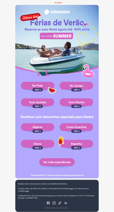 Poupe até 40% nas suas Férias 🤯