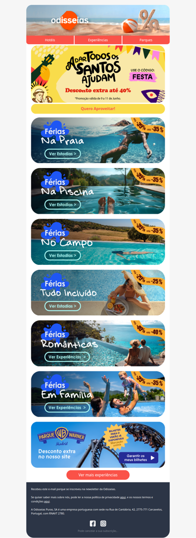 💌 Dicas de FÉRIAS na sua inbox