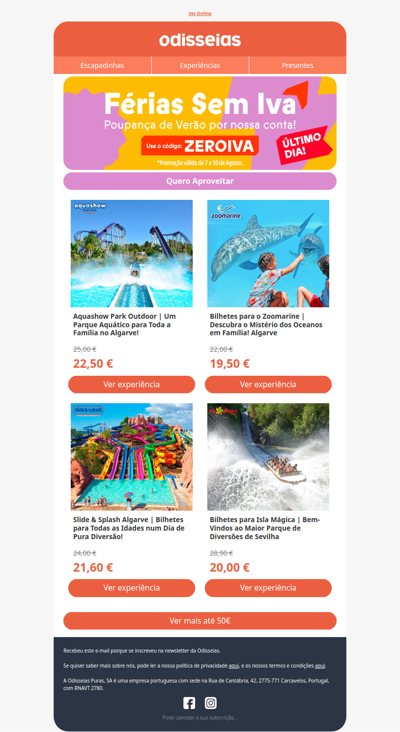Planos para Agosto ☀️ Até 50€