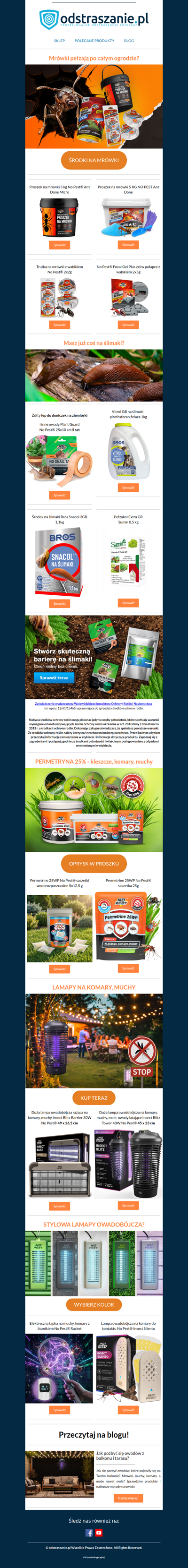 Mrówki, komary, kleszcze, muchy. Sprawdź polecane produkty.