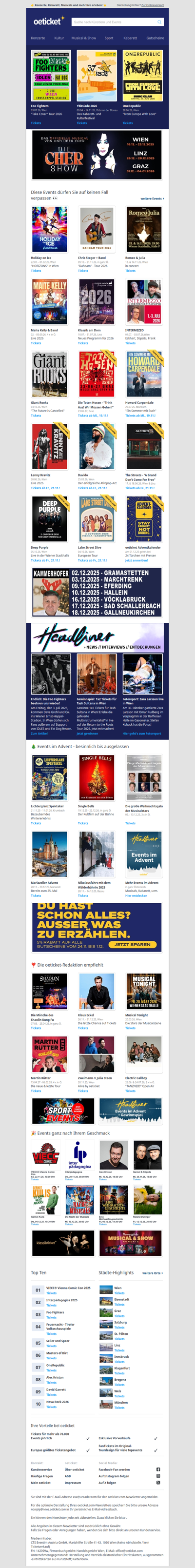 Die Toten Hosen, Foo Fighters, OneRepublic, uvm. 🔥