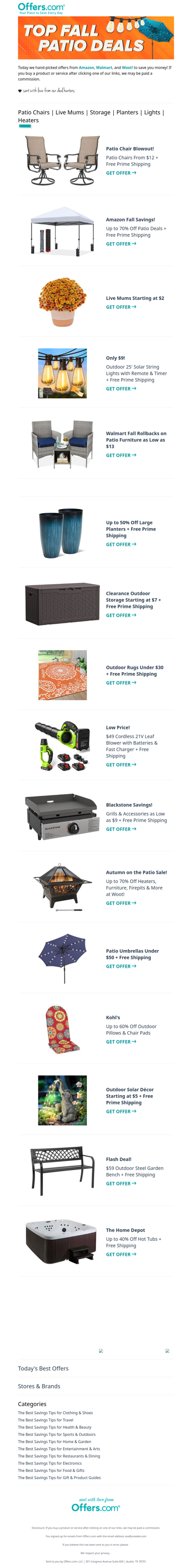 Fall Patio Blowout! Up to 70% Off Outdoor Savings