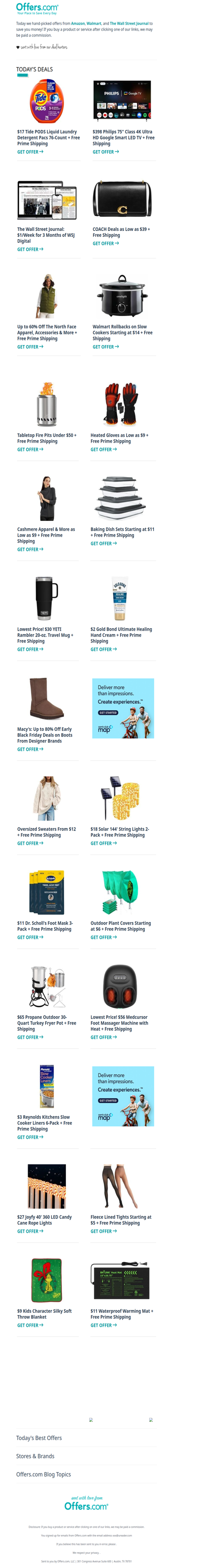 $30 YETI Rambler | 60% Off The North Face | $17 Tide PODS 76-Count