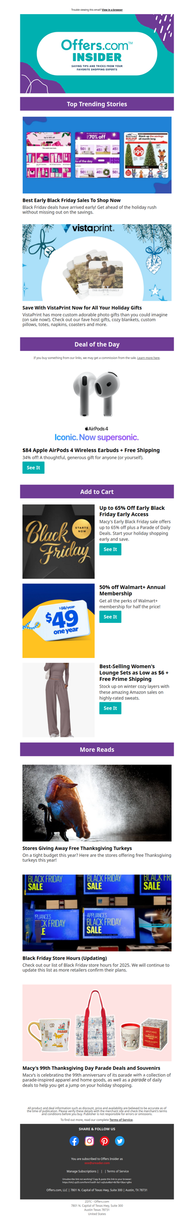 Early Black Friday sales at Macy's, Amazon, VistaPrint and More