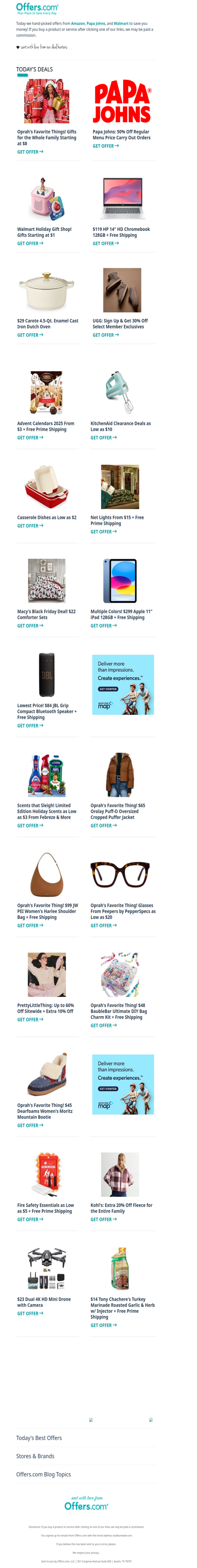 Oprah's Favorite Things | KitchenAid Clearance | Advent Calendars From $3