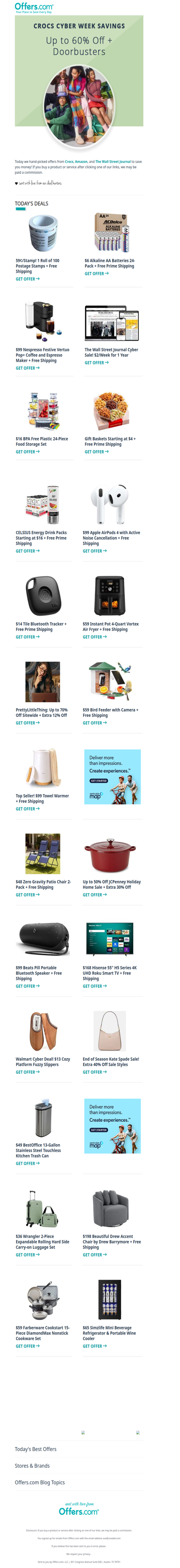 59¢ Stamps | Gift Baskets From $4 | $99 AirPods 4 Noise Cancellation