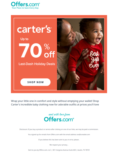 Score Up to 70% Off Carter's Deals!