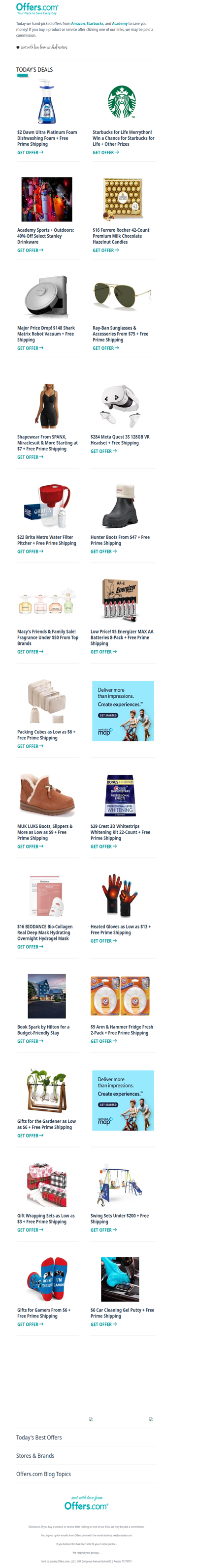 $5 Batteries | Win Starbucks for Life | Ray-Ban From $75