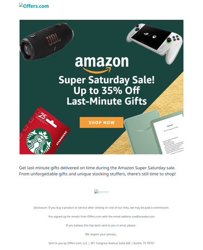 Amazon Super Saturday Sale: Last-Minute Gifts Delivered!