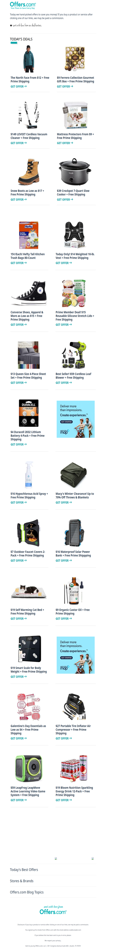 15¢ Trash Bags | The North Face From $12 | $13 Sheet Set