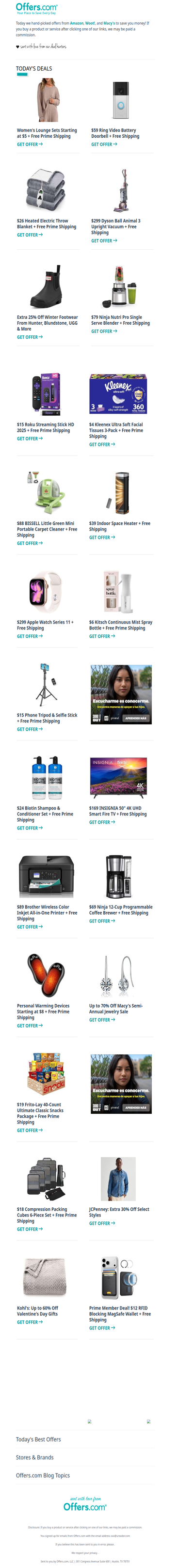 Lounge Sets From $5 | $15 Roku Stick | $299 Apple Watch Series 11