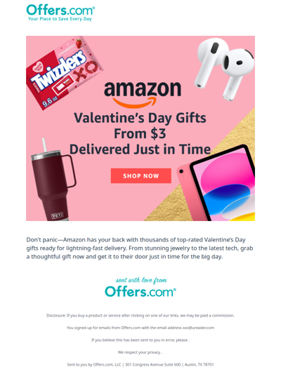 Still Time to Ship! Shop Amazon’s V-Day Gifts