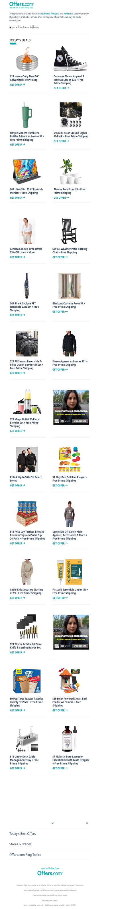 $24 Fire Pit | Planters From $5 | $29 Magic Bullet