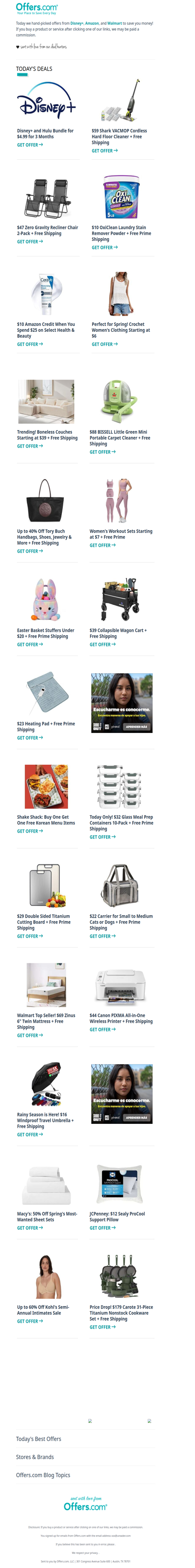 $4.99 Disney+ Hulu Bundle | Easter Basket Stuffers Under $20 | Workout Sets From $7