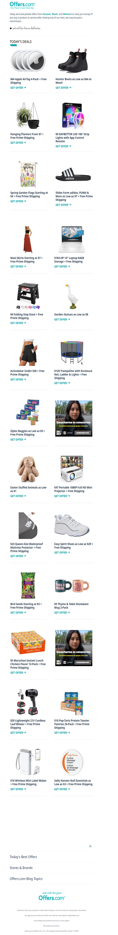 $64 AirTag 4-Pack | Slides From $7 | Activewear Under $30