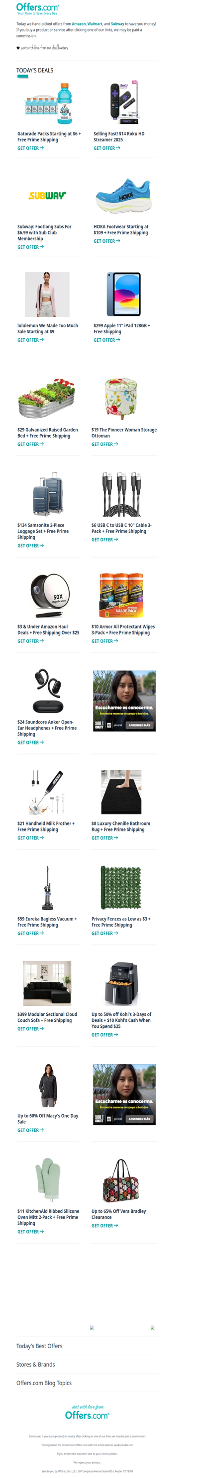 Gatorade From $6 | $29 Raised Garden Bed | $6 USB C Cable 3-Pack