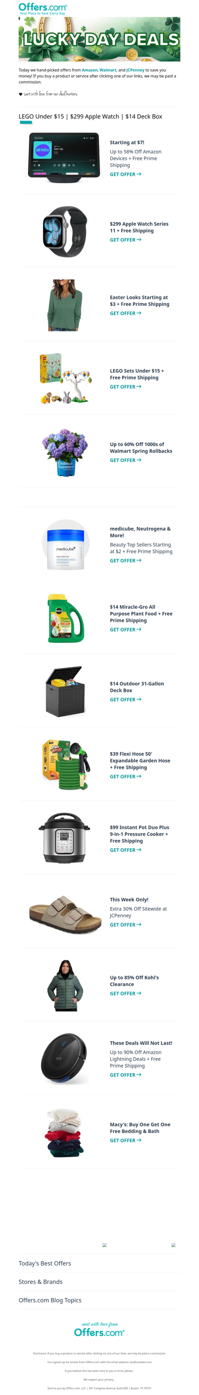 Lucky You! Deals Starting at $2