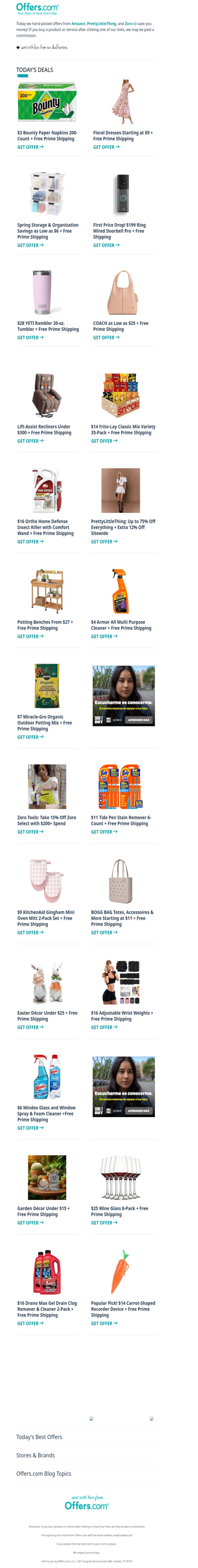 $28 YETI Rambler | $3 Bounty Napkins 200-Count | Potting Benches From $27