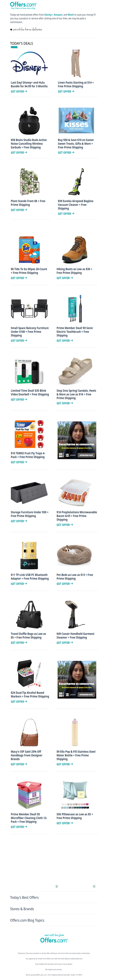 $4.99 Disney+ Hulu Bundle | Plant Stands From $8 | $35 Blink Video Doorbell