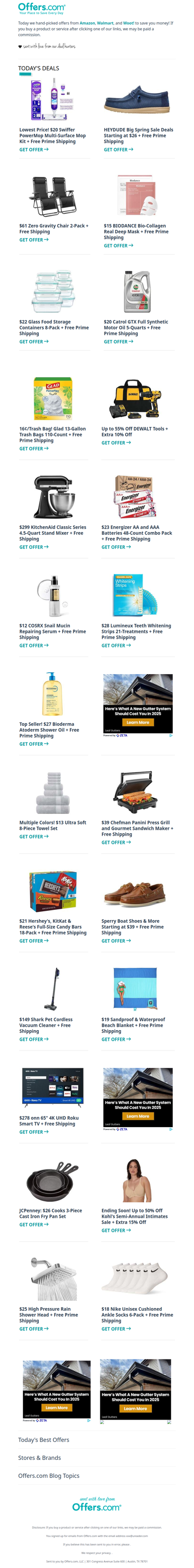 $20 Swiffer PowerMop | 16¢ Trash Bags | $23 Energizer 48-Pack | $28 Whitening Strips