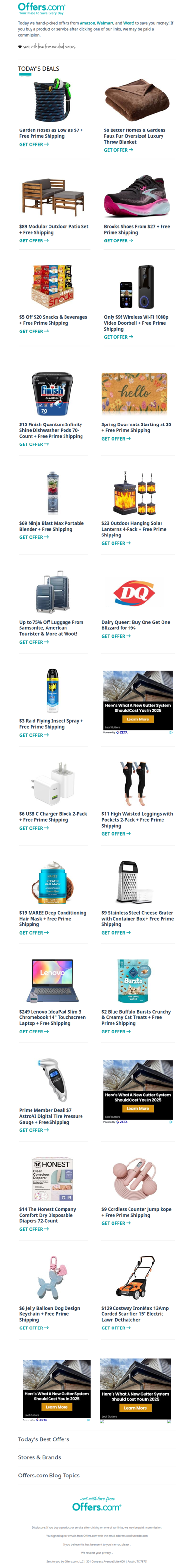 $9 Video Doorbell | BOGO 99¢ Blizzards | Garden Hoses From $7