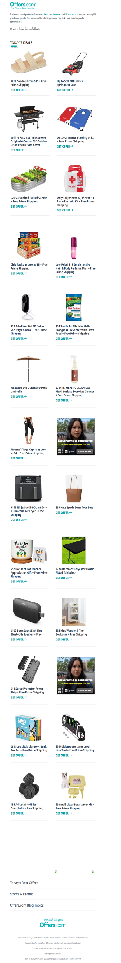 $1 First Aid Kit | REEF Sandals From $11 | $14 Scotts Turf Builder