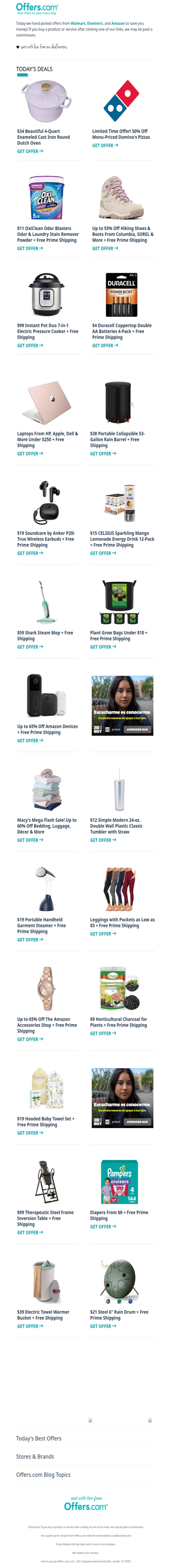 $4 Batteries | 50% Off Domino's Pizza | $59 Shark Steam Mop