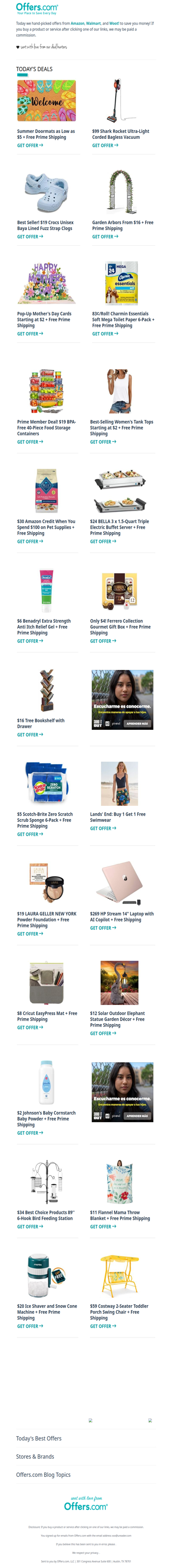83¢ Charmin TP | $4 Ferrero | Summer Doormats From $5