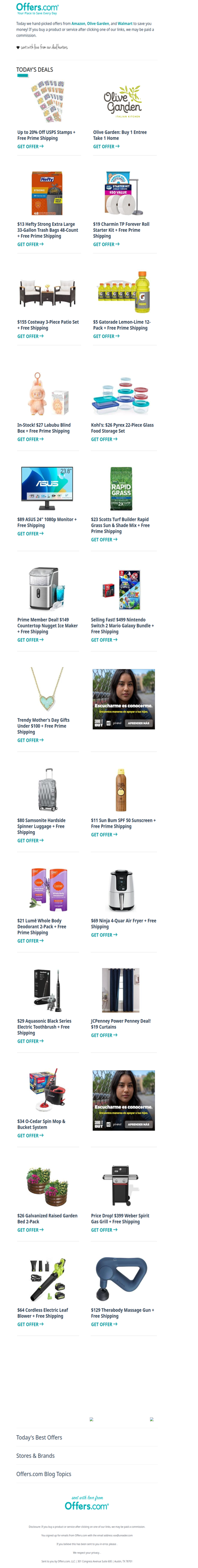 20% Off USPS Stamps | $27 Labubu | BOGO Olive Garden | $149 Nugget Ice Maker