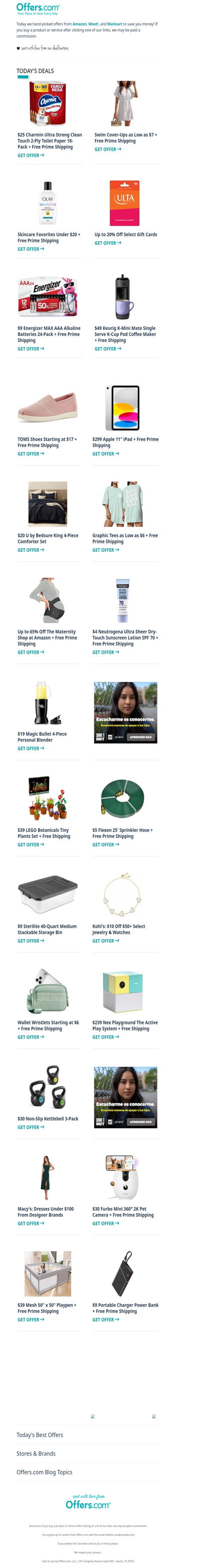 20% Off Gift Cards | $49 Keurig | TOMS From $17 | $19 Blender
