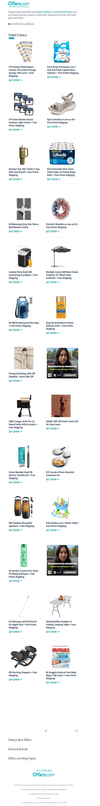 57¢ USPS Stamps | $23 Cottonelle TP 24-Pk. | $49 Ice Maker