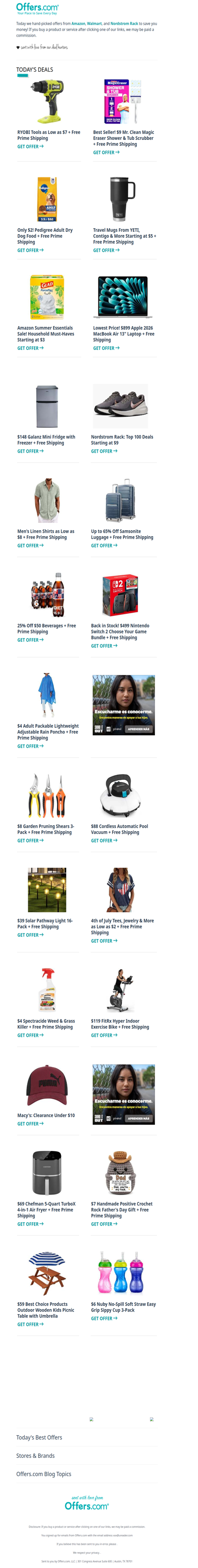 RYOBI Tools From $7 | $899 Apple 2026 MacBook Air | 65% Off Samsonite Luggage