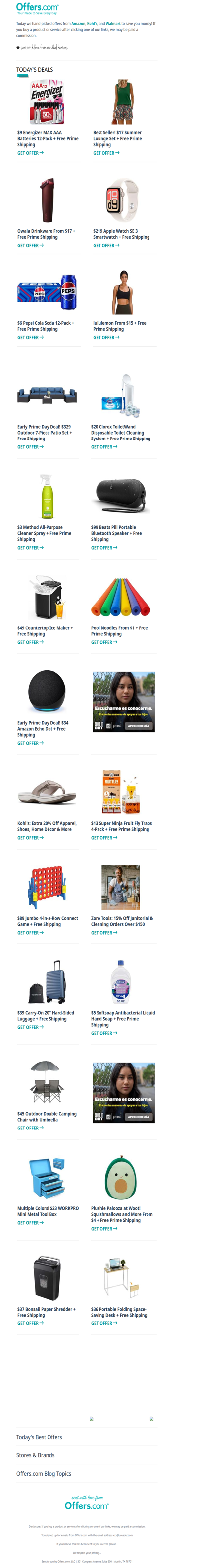$9 Energizer Batteries | lululemon From $15 | $49 Ice Maker