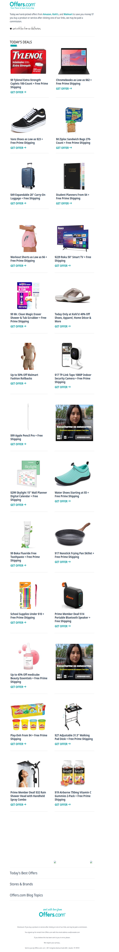 $9 Extra Strength Tylenol | $49 Carry-On Luggage | $9 Mr. Clean Shower Magic Eraser