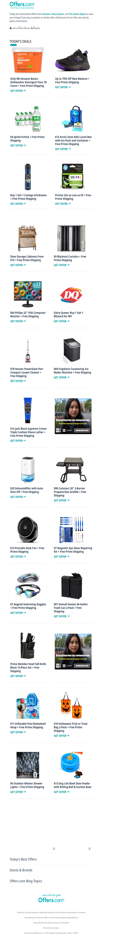Printer Ink From $5 | $8 Dishwasher Pacs 78-Ct. | BOGO 99¢ Blizzard