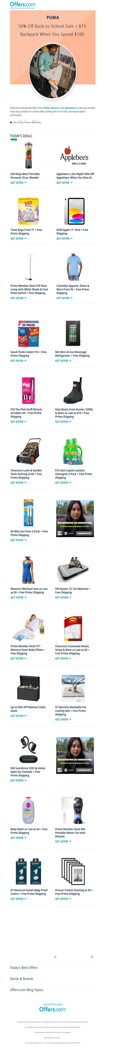 $13 Gain Detergent 2-Pack | Columbia From $5 | $39 Ninja Blender