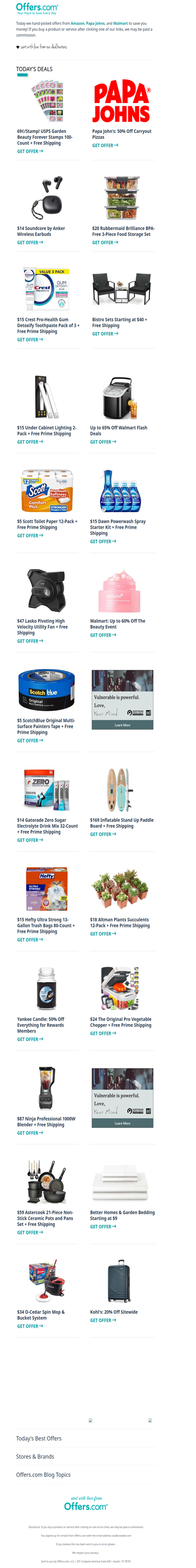 69¢ Stamps | $5 Scott TP 12-Pack | Bistro Sets From $40