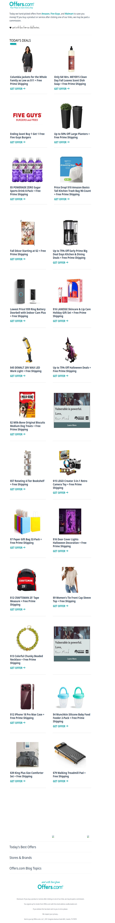 Columbia Jackets From $11 |  $10 Trash Bag 90-Count | $16 LANEIGE Gift Set
