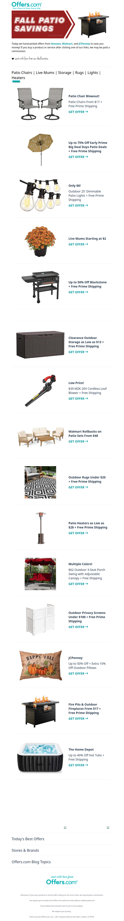 Big Savings on Fall Patio Favorites