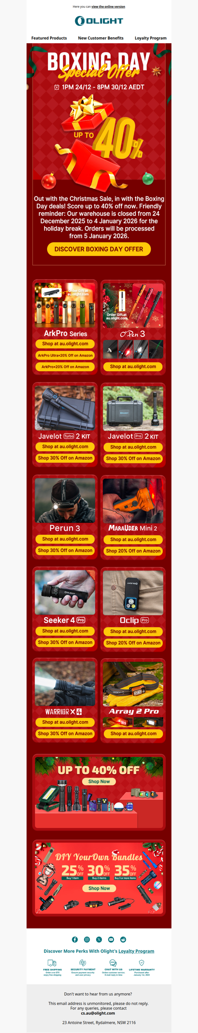 🇦🇺Boxing Day Lights On: UP TO 40% OFF!