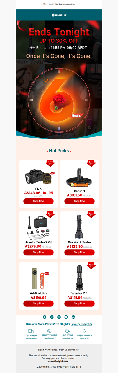 Final 6 Hours! Your Valentine's Sale Ends Tonight.