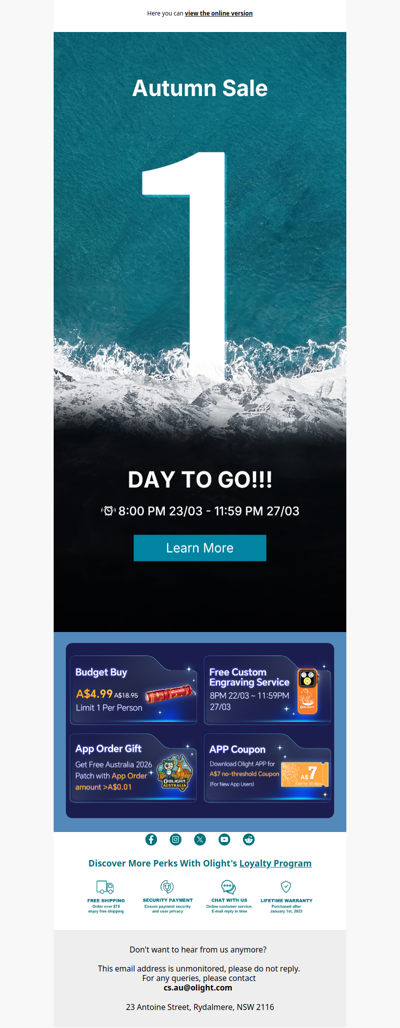 1 Day to Go: Click to Preview & Add to Cart