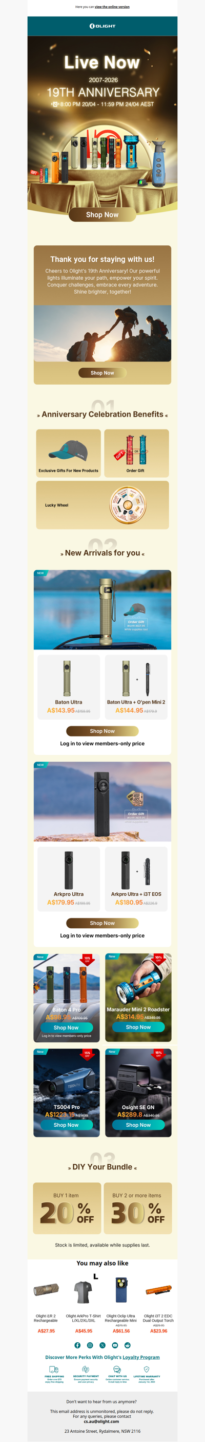 No wait. 19th B'Day: New Light + Free Gift.