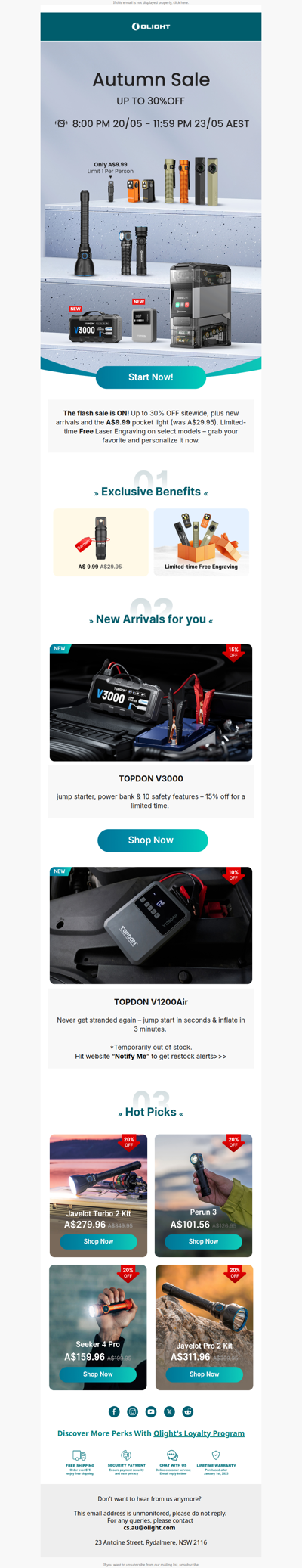 Flash Sale LIVE! A$9.99 Bargain + Up to 30% OFF