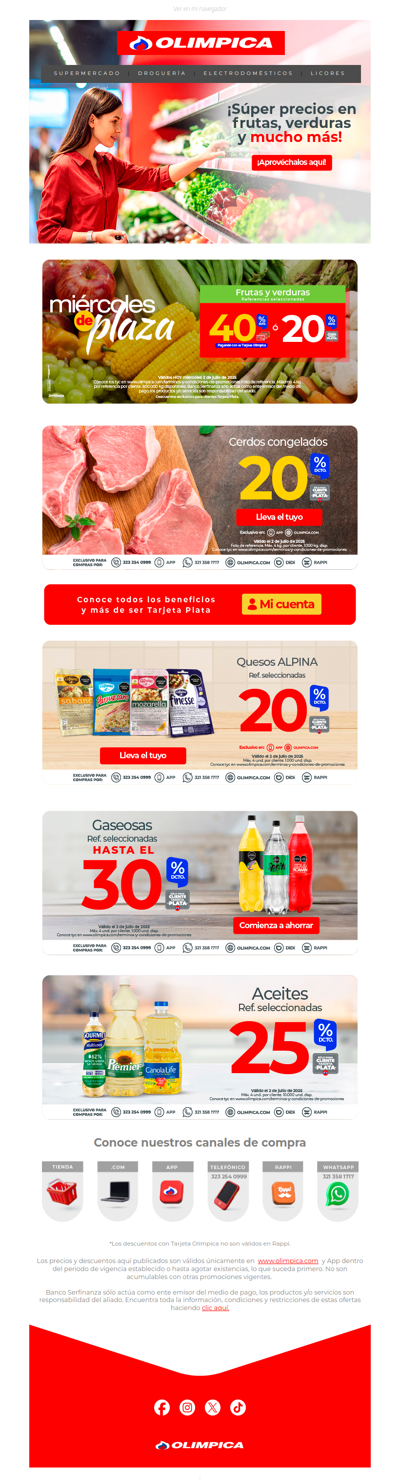 ¡A hacer mercado! 🛒​🛍️​ Hasta 40% dcto en frutas, verduras, carnes y más