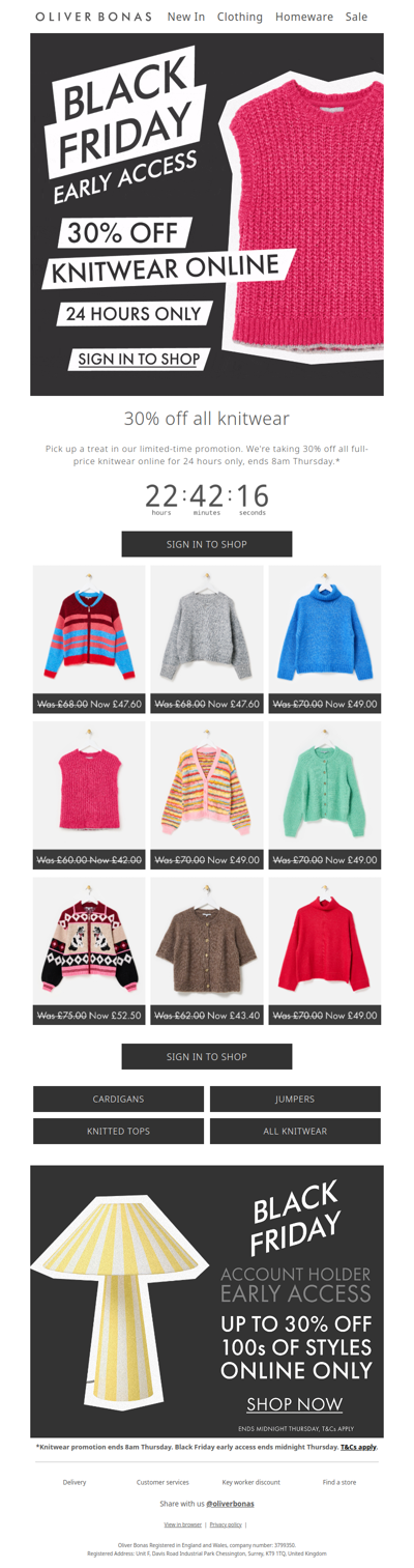 30% off all knitwear | 24 hours only