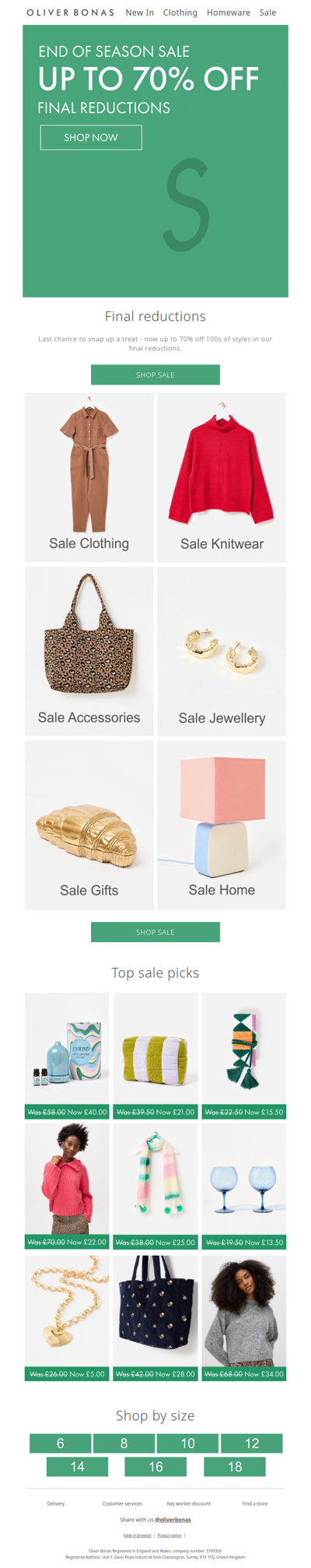 Final reductions | Now up to 70% off